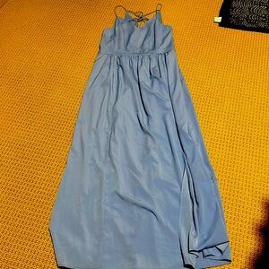 1 State blue dress polyester thin straps cross cross in back adjustable large L